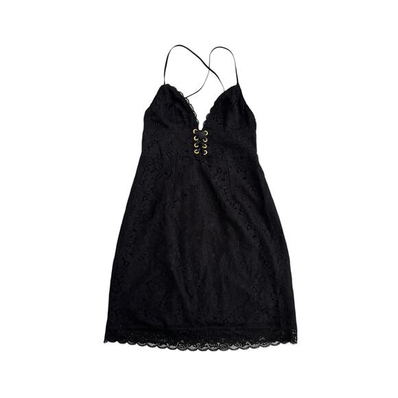 Victoria's Secret Black Lace Babydoll Dress Size Small Whimsigoth Goth Coquette - Picture 11 of 16